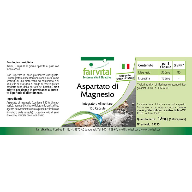 Fairvital | Magnesiumaspartat Kapseln - VEGAN - 150 Kapseln -