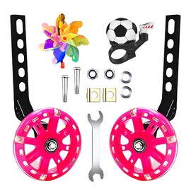 Nakazawa Adjustable Training Wheels for Bike Fits 12/14/16/18/20 Inch Bikes Bicycle Training Wheels for Stabilizer Training, 1 Pair.(pink)