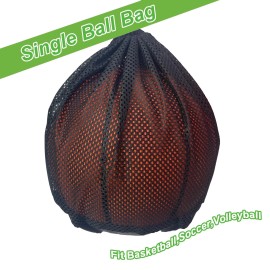 Corecise Single Ball Bag,Ball Storage Bag,Mesh Carry Bag with Zipper Pocket,Drawstr