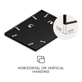 HAUS AND HUES 16x20 Picture Frame with Real Glass & Black Premium-Grade Metal Matted to 11x14 - Aluminum 16x20 Metal Frame - Includes Hanging Kit - Ideal for Home, Office (16x20 in, Black)