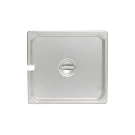 TrueCraftware- Half Size Slotted Stainless Steel Anti-Jamming Steam Pan Cover 24 Gauge- Notched Anti-Jam Steam Table Pan Lid Catering Metal Food Pan Cover for Restaurant Family Events Catering