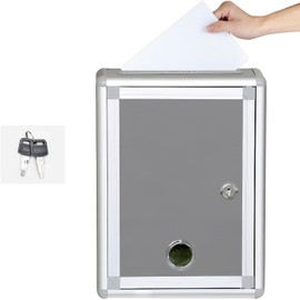 siawadeky Conference Box with Key Waterproof Lightweight Large Capacity Box Easy to Carry Piggy Bank Post Box Election Box Proposal Box Recovery Box Election Office Store Survey Box School Company Store Event