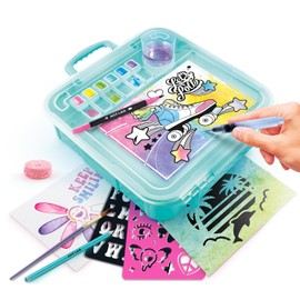 Canal Toys - Art Lab ART 012 Watercolour Case with 12 Watercolour Paints and Art Supplies Kit for Children, 1 Set, Multi-Coloured