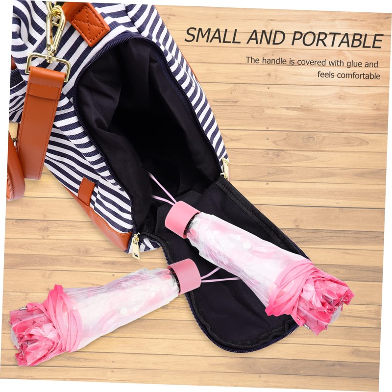 TOVINANNA Creative Flower Decor Transparent Folding Umbrella Automatic Compact Outdoor