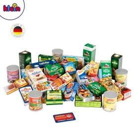 Theo Klein 7205 Online Accessory Set Shopping Centre with German Products, with Boxes and Tins for the Shop, Toy for Children from 3 Years