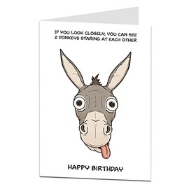Funny Rude Birthday Card. Humour 2 Donkeys Offensive For Him Men Brother Dad Males