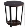 Tangkula Round End Table, 2-Tier Metal Sofa Table with Storage