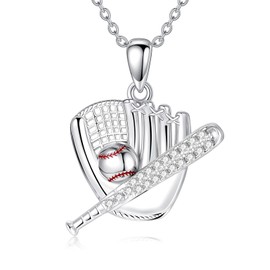 LONAGO Softball Necklace Sports Baseball Pendant Necklace Jewelry Gift for Women
