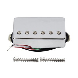FLEOR Humbucker Double Coil Pickups High Output Bridge Pickup Ceramic Magnet 14~15k Compatible with LP Style Electric Guitar for Guitar Parts Replacement Chrome