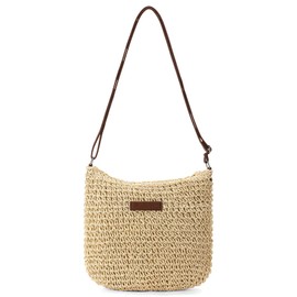 RNIEGA Straw Beach Bags for Women Summer Crossbody Bag Shoulder Bag Woven Purse for Vacation