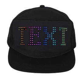 LED Display Screen Color Editing Programmable Hat Programmable LED Cap for Outdoor Concerts Baseball Bars Clubs Holiday Parties Black