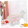 SHOWERORO Imitation Rattan Carriage Candy Basket Mini Woven Flower Holder