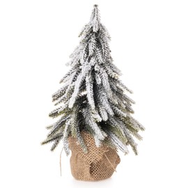 1 x Artificial Small Christmas Tree Decorated with Artificial Snow Height 27 cm - Christmas Decoration Christmas Tree - Artificial Christmas Tree - Artificial Christmas Tree Small Size 1 x (H 27