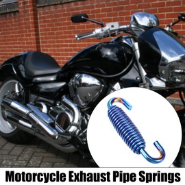A ABSOPRO 6 Piece Exhaust Spring Exhaust Springs Motorcycle Stainless Steel Silencer Exhaust Pipe Springs 55 mm Blue