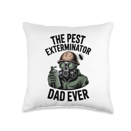 Funny Exterminator Dad Pest Control Father's Day Pest Dad Throw Pillow