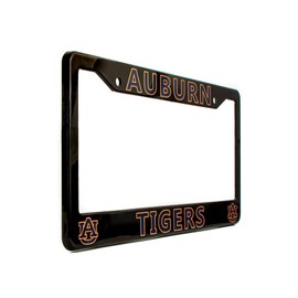 EliteAuto3K Auburn Tigers License Plate Frame Cover – Black – 12.25” x 6.25” - Ideal Gift for Sports Fans & Supporters – Slim Design