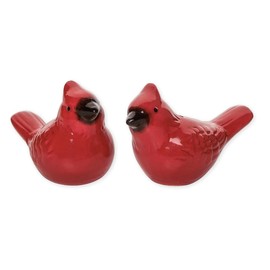 The Bridge Collection 3" Red Cardinal Bird Salt & Pepper Shaker Set - Christmas Ceramic Table Decorations