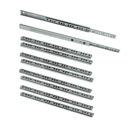 Emuca - Set of 5 pairs (10pcs) of partial extension ball bearing runners/slides 17mm x 214mm (0,66 x 8,4 inch) drawer, Zinc Plated