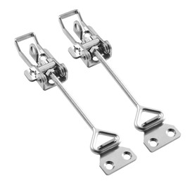 RiaYer Industrial Strength Toggle Clamp Set, 304 SS Locking Hasp (160-170mm/6.3-6.7 Inch), 2-Pack 1320Lbs Rated Quick Release Latches for Heavy Equipment