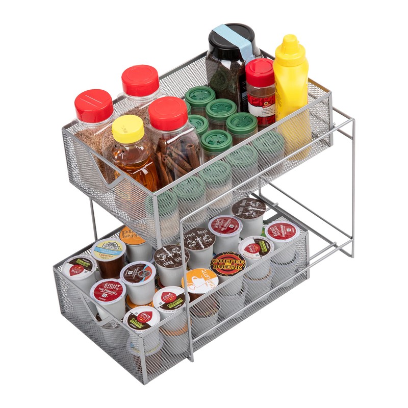 Mind Reader Accessory Organizer, Supply Storage, Makeup, Office, Kitchen, Metal