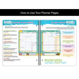 Dated Elementary Student Planner 2025-2026 Academic School Year, Large (8.5" by 11") Matrix Style Datebook with Create Cover