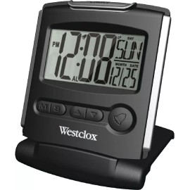 Westclox NEW Westclox 72028 Folding Travel Alarm Clock - Black LCD DISPLAY 8285124