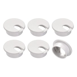 sourcing map 6Pcs Cable Hole Cover, 1.38Inch/35mm ABS Desk Cable Wire Cord Grommet Hole Cover for Office Computer Desk Wire Organizer, White
