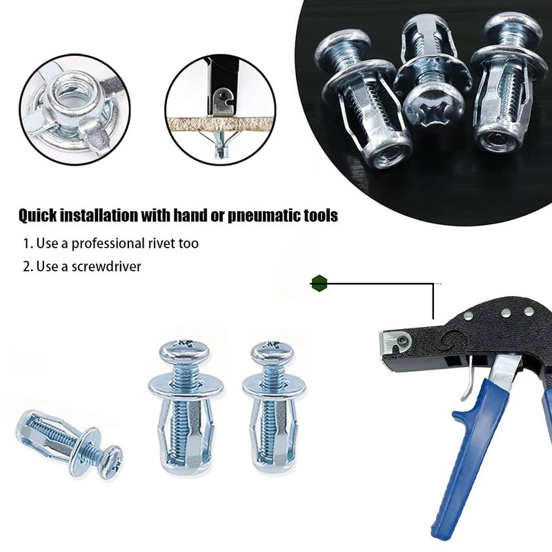 60 Pcs M4 M5 M6 Jack Nuts, Carbon Steel Expansion