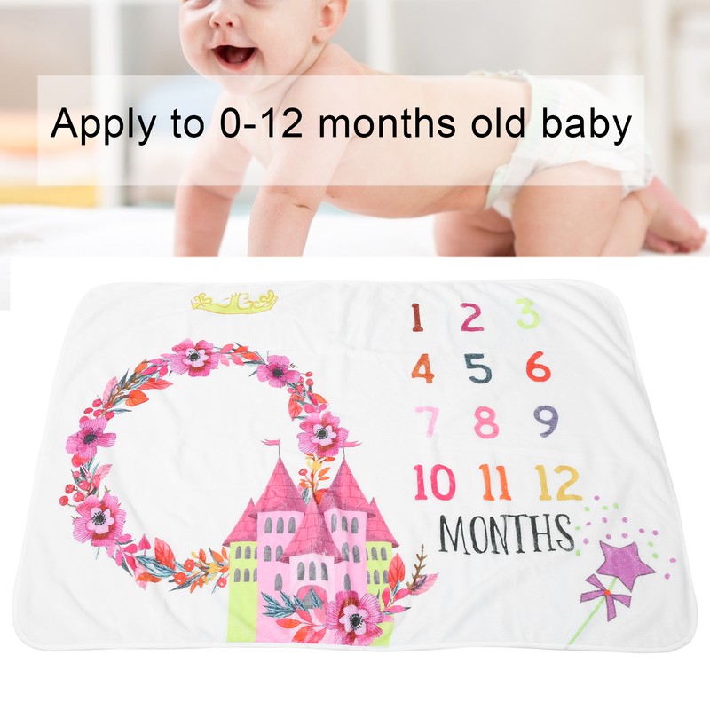 Infant Monthly Milestone Blankets Unisex Soft Month Blanket Photo Background