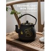 Toptier Teapot with Removable Infuser, Cast Iron Tea Kettle Stovetop