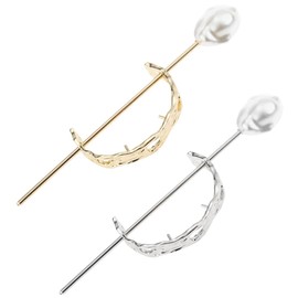 FOMIYES 3sets Pearl Hair Accessories Hair Pin for Women Bun Cuff Pin Ponytail Cuff Styling Tool 2pcs*3