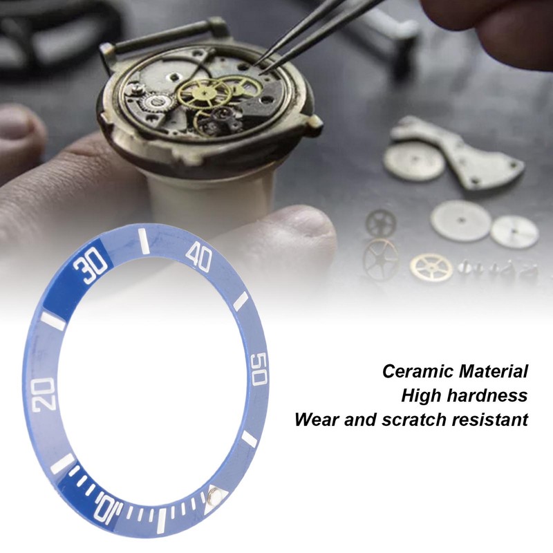 40mm Diameter Watch Bezel Insert Ring Clear Scale Luminous Ceramic