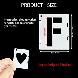 WWYSSZ Pack of 42 Stencils Letters 5 cm / 2 Inch, Letter Stencil Small Reusable Alphabet Stencils Washable Letter Number Stencils for DIY Scrapbook, Painting, Drawing, Wall