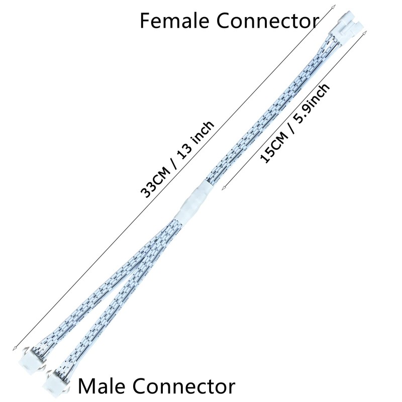 Litever 2 Way Power Splitter, Y shape. 1 Female to