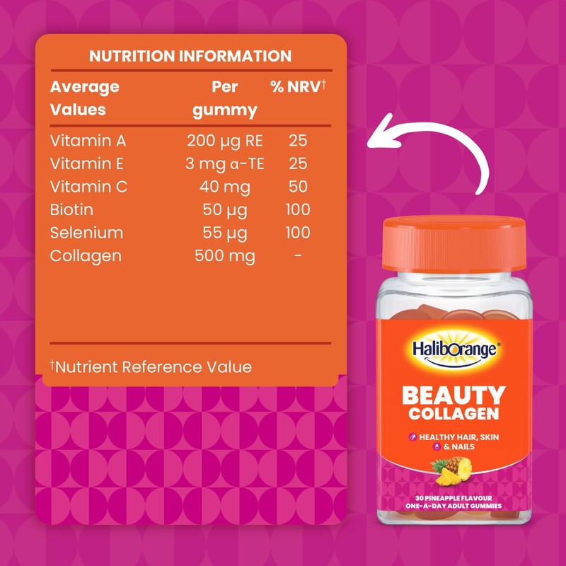 Haliborange Adult Beauty Collagen Gummies - 30 Pineapple Gummies