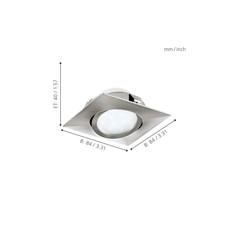 Eglo Pineda LED 3X6W Ceiling Downlight Plastic Nickel IP20 220-230V