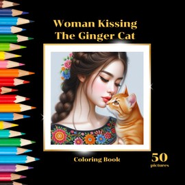 Woman Kissing the Ginger Cat Coloring Book Easy for adults to relax and relieve stress. Woman Kissing the Ginger Cat Coloring Book is Carefully ... 8.5X8.5 inches, a perfect gift for your loved
