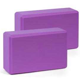 flintronic Yoga Block, Adult Yoga Block Set of 2, High Density EVA Foam, Environmentally Friendly and Lightweight, Hard Foam, Non-Slip, Ideal for Pilates, Pilates, Meditation (Purple)
