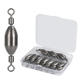 THKFISH Brass Fishing Lead Swivels, Trolling Lead, Swivel Weights, Quick Set Up Lead Fishing Lead with Inner Swivel with Swivel Roller for Fishing in Saltwater and Freshwater (1/2OZ-10PCS)