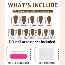 24 Pcs Black False Nails, Wsimily Press on Nails Almond Solid Color Stick on Nails Acrylic Nail Medium Full Cover Fake Nail for Women and Girls, Easy DIY Nail Art