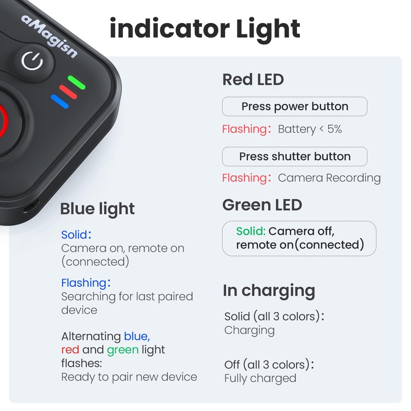 YDW Bluetooth Remote Control for DJI Osmo Action 6/Osmo Action