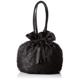 Hydrangea 5786-01 Black Formal Drawstring Sub Bag, Black
