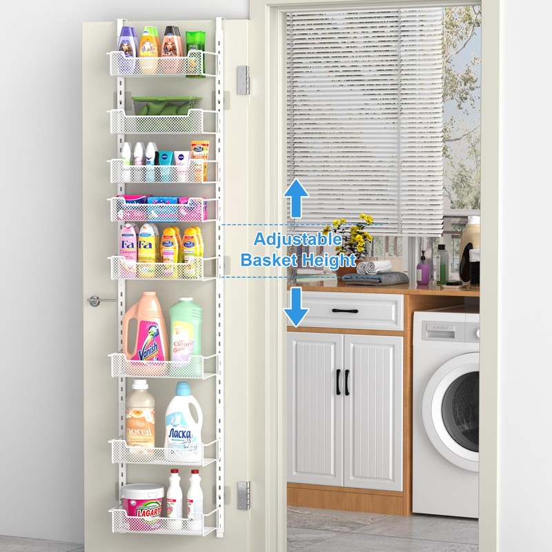 VyGrow 12.3" W Narrow Over the Door Pantry Organizer, 8-Tier