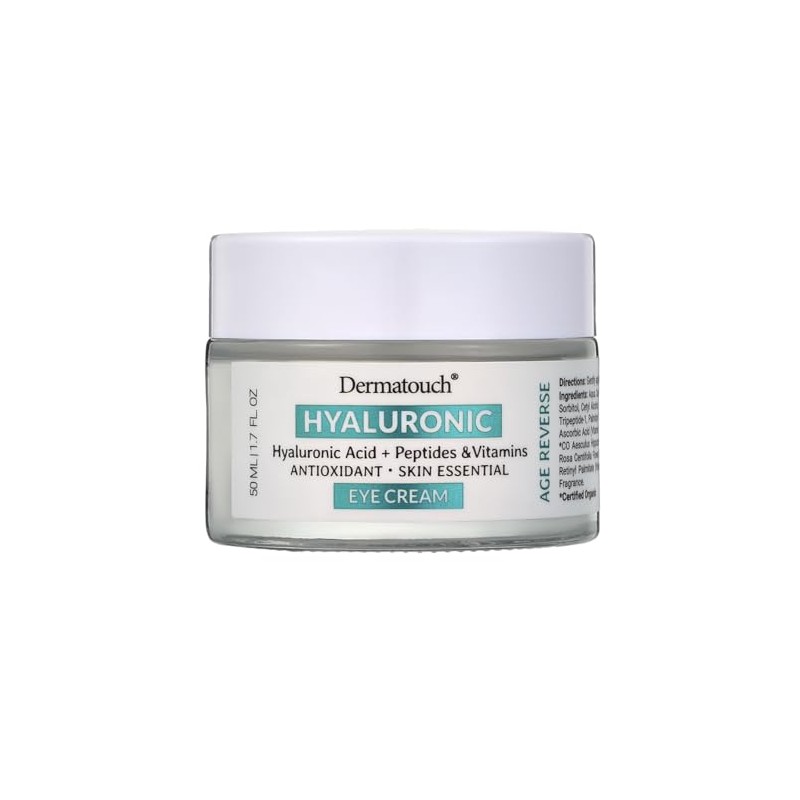 DERMATOUCH Hyaluronic Acid Eye Cream with Peptides & Vitamins, 1.7