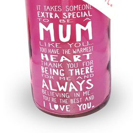 Xpressions Message of Love Light Up Jar Mum | Birthday Unisex | Home Décor | 2 x AA, Pink, 8x8x17cm, (67159)