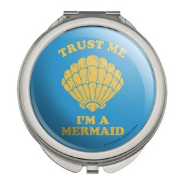 Trust Me I'm a Mermaid Funny Humor Compact Travel Purse Handbag Makeup Mirror