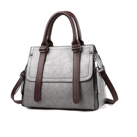 NICOLE & DORIS Women Top Handle Bag Vintage Shoulder Bag Ladies Handbags Designer Crossbody Bag PU Leather Work Bag Clutch Bag Medium Size Grey