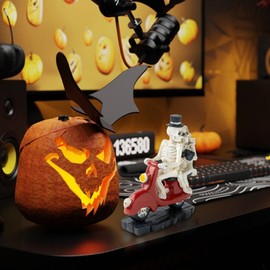 Skeleton Couple Statue - Skeleton Couple Riding Motorcycle Sculpture | Smooth Exquisite Decorative Skulls Statue for Valentine's Day Birthday Holidays