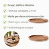 PARENCE. Vassoio Rotondo Design Effetto Legno 24 x 2 cm
