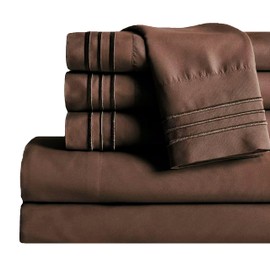Mocassi King Sheet Set - Luxury Hotel 1800 Premier Bedding Sheets & Pillowcases - Ultra Soft Breathable & Cooling Bed Sheets - Deep Pocket - Wrinkle Resistant - 6 Piece Set - King, Brown